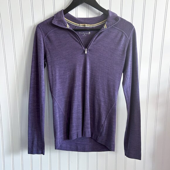 Smartwool Purple Merino Wool 250 1/4-Zip Top Women's Size Small - Picture 1 of 4